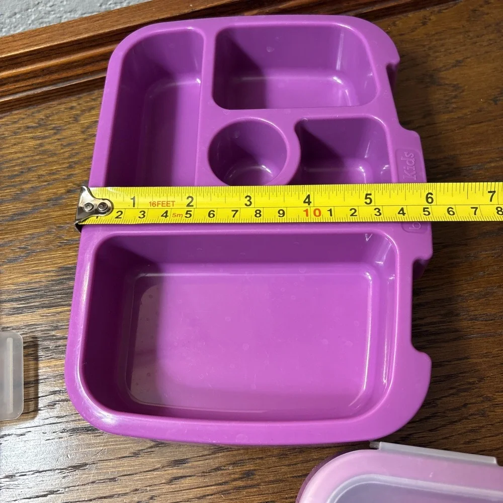 Lot Of 3 Bentgo Kids Purple Lunch Tray Containers Transparent Covers Bento Box